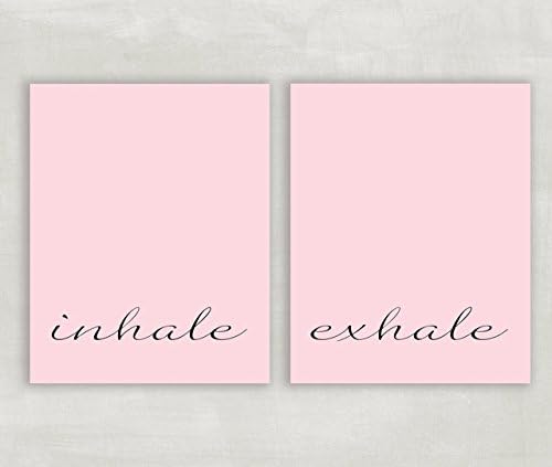 Inhale Exhale Print Yoga Wall Art 2 Prints Custom Color Bedroom Decor Pilates Art Breathe ((UNFRAMED)) 8x10
