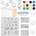 SUBANG 15 Pack Jewelry Casting Molds Silicone Resin Jewelry Molds with 5 Wooden Stick, 5 Plastic Spoons, 5 Plastic Droppers, 4 Cups and 1 Glitter Powder Sequins