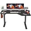 FEZIBO L-Shaped Electric Standing Desk, 55 Inch Height Adjustable Stand up Table, Sit Stand Desk with Splice Board…