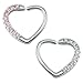 16g Clear/Pink Cubic Zirconia Heart Surgical Steel Daith Tragus Cartilage Earring Piercing (Pink)