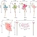 Meant2ToBe Ballerina Birthday Cake Bunting Topper with Pink Bows and Straws with Pink Dress- Dancing Girl Cupcake Toppers-Party Favors Birthday Party Decoration for Girls 28PCS