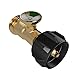 Propane Tank Gauge - Gas Pressure Meter, Solid Brass RV Propane Gas Level Indicator, Tank Connector Adapter, Leak Detector Fit QCC1/Type1 Connection for RV, Camper, Turkey Fryer, Cylinder, Gas Grill
