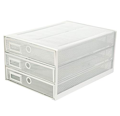 Annova Desk Organizer Wire Mesh 3 Tier Sliding Drawers Paper Sorter/Multifunctional/Premium Solid Construction For Letters, Documents, Mail, Files