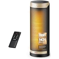 Dreo 16 Inch Electric Heater for Home, 34dB Silent Ceramic Heater, 70° Oscillation Space Heaters Energy Efficient, 3-Mode 3-Speed, Overheating & Tip-Over Protection, 12H Timer, Solaris Slim H3