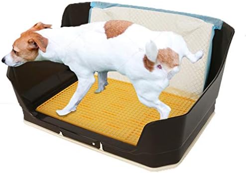 Fence-Style Dog Toilet, PP High-Walled Dog Toilet,Suitable for Small and Medium-Sized Male and Female Dogs, Anti-Splash Double Diaper Absorption Brown