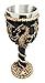 Bellaa 22487 Medieval Dragon Skeleton Ossuary Goblet Wine Chalice Resin Body Stainless Steel