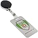 Heavy Duty Badge Reel with Metal Cord and Belt Clip - All Metal Retractable ID Holder with Steel Wire Cable - Industrial Black & Chrome Finish - Key, Name Card Holders by Specialist ID