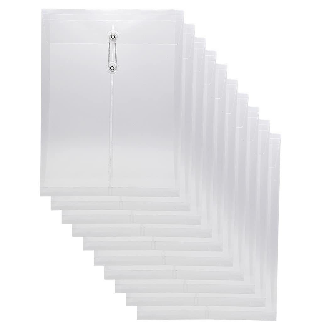 Plastic Wallets - 10 Pcs A4 Folders Document Files Folders Envelope Pockets with Expandable Gusset - 3cm Expansion - White