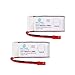 DEERC Two 3.7V 750mAh F181C V686 H12W H12C Rechargeable Li-Po Quadcopter Batteries To Increase Flight Time(18 Min),With 5 In 1 Max 2.5A Current Input Fast Battery Charger