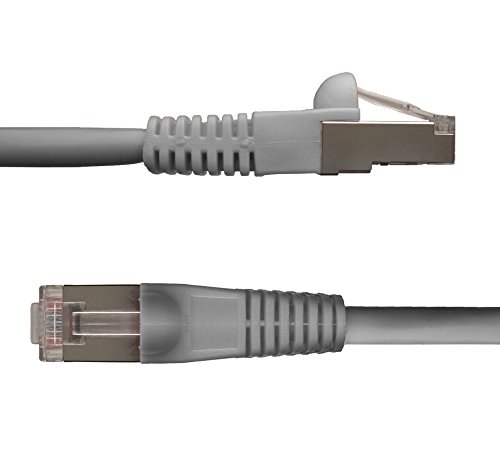 NTWCat6 Ethernet Cable Shielded 100 FT Gray Plated RJ45 Connector Internet LAN Wire Cable Cord for Modem Router PC Mac Laptop PS5 PS4 Xbox 360 Patch Patch Panel Faster Than Cat5 Cat5e, grey (345-S6-100GY)