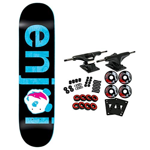 Enjoi Skateboard Complete No Brainer Black/Blue 8.0"