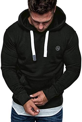 Men Hoodies TUDUZ Men‘s Plain Long Sleeve Casual Hooded Sweatshirt Top Autumn Winter Casual Sports Hoody Tracksuits Blouse