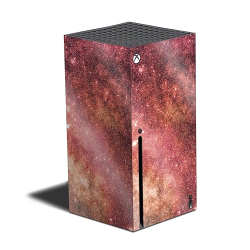 Glossy Glitter Gaming Skin Compatible with Xbox Series X - Red Stars - Premium…