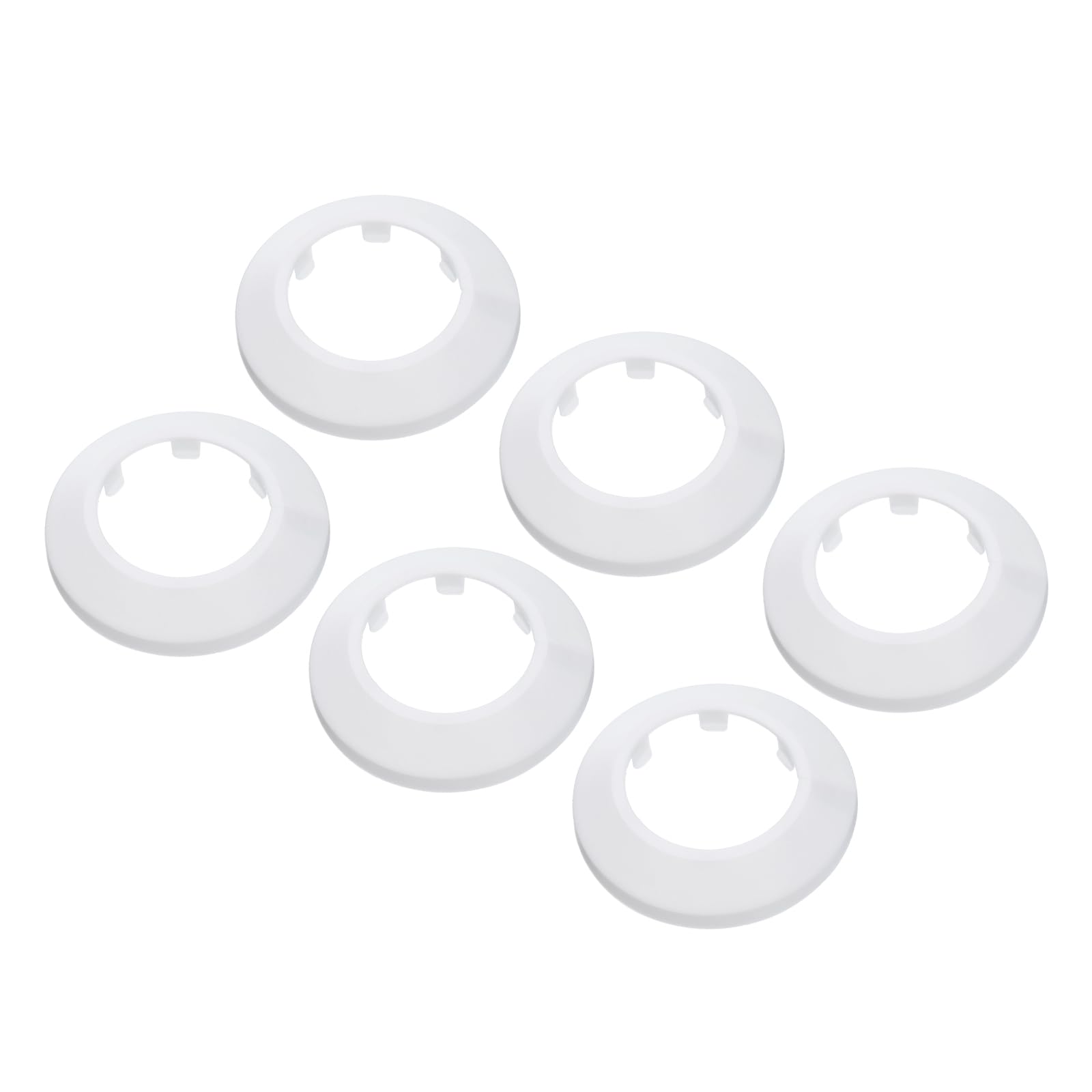 PATIKIL Water Pipe Cover Decoration Fit 1.69"/43mm, 6Pcs Flange Water Pipe PP Plastic Escutcheon Plate Collar Drain Line Cover Radiator for Wall Pipe Tube Decor, White