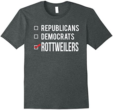 Mens Vote Rottweilers Political Dog T-Shirt XL Dark Heather