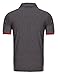 COOFANDY Men's Polo shirt Casual V-Neck Short Sleeve Contrast Color False Two Pieces Pullover Elastic(Dark gray Red,Medium)