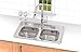 Stainless Steel Kitchen Sink Drop In 33” x 22” x 8” Top Mount Deep Sinks 18 Gauge 50/50 Double Bowl Dual Basin 33 Inch 22 Inches Self Rimming Dropin Over Mount T-304 18G Four Hole Design Great for RV