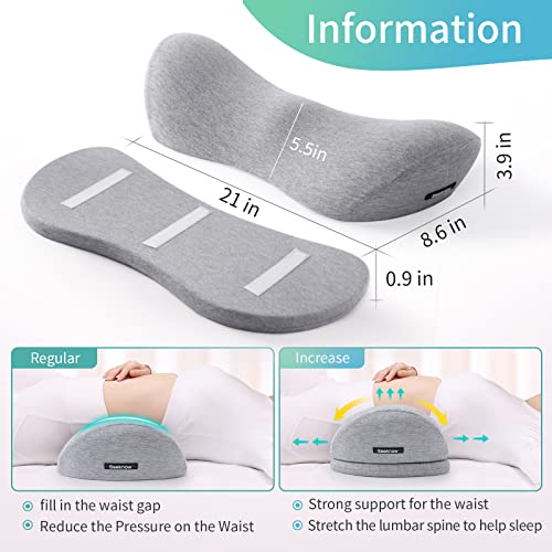 Lumbar Support Pillow for Bed & Seat Lower Back Pillow for Sleeping