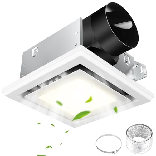 FEITON 110 CFM Bathroom Exhaust Fan with 3CCT LED Light, 1.0 Sone