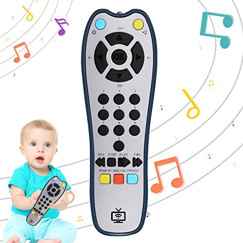 LKNUIYIE Kids Realistic TV Remote Control with Soft Light and Sound