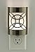 GE CoverLite LED Night Light, Decorative, Plug-In, Smart Dusk-to-Dawn Sensor, Home Decor, Ideal for Bedroom, Bathroom, Kitchen, Hallway, UL-Certified, 11358, Brushed Nickel | Geometric