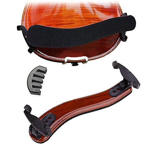 ACCOCO Imitation Wood Grain Violin Shoulder Rest with Collapsible for 3/4 4/4 Violin Fiddle and 13" 14" Viola, Including a Violin Practice Mute - Thumbnail 7