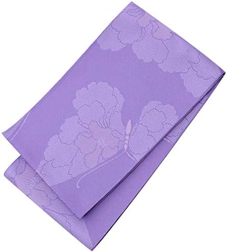 ネコポス対応 キステ Kisste 半幅帯 浴衣用 単衣 超人気 ポリエステル100 緑 紺 紫系 桜 麻の葉 半巾帯 浴衣 日本製 牡丹等 5 8 ゆかた用 ゆかた帯 浴衣帯 おしゃれ 紫 大人