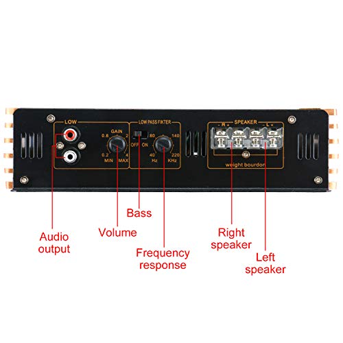 2200W Car Amplifier 2 Channel Mini Super Bass 12V Stereo Audio Power