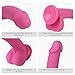 Louviva 8 inch Realistic Dildo Liquid Silicone G-Spot Adult Sex Toy with Suction Cup (Pink)