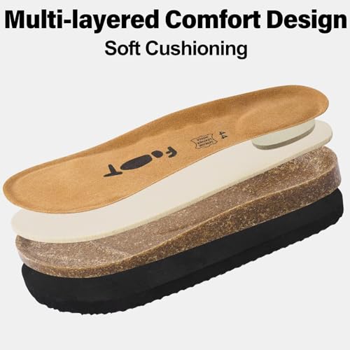 Wizshoe Men's Mules Clogs with Cork Insole Closed Slippers for Home and Garden Adjustable Buckle and Non-Slip Sole 41-46 EU