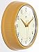Infinity Instruments 9.5 inch Saffron Wall Clock Round Retro, Medium, Yellow
