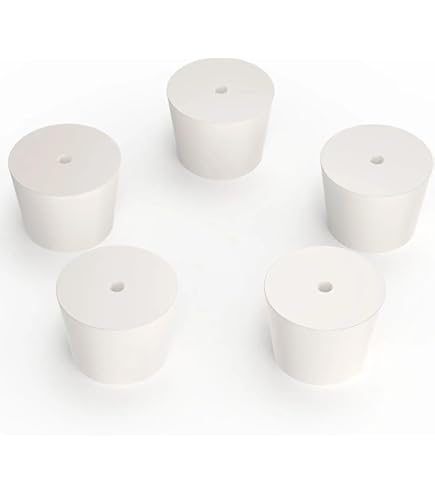 Unique Bargains Tapered Shaped Solid Rubber Stopper For Lab Tube Stopper 0.31inch X 0.51inch X 0 51inch X 0 71inch White 15 Pcs