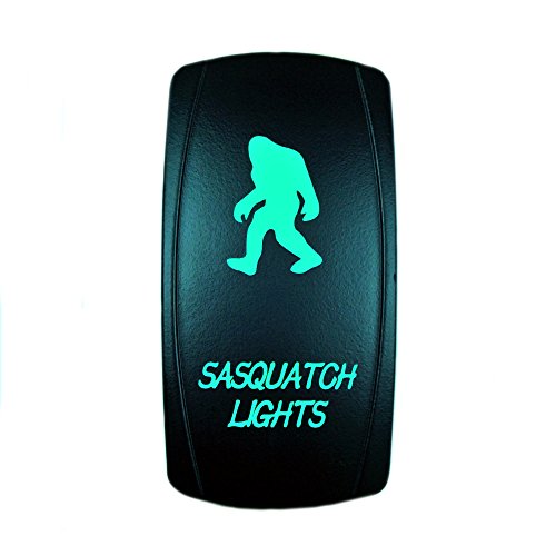 STVMotorsports 5 Pin Laser Automotive Rocker Switches On/Off LED Light 12V 20A - Interior Accessories for Car, Truck, UTV, ATV, Utility and Off-Road Vehicles (Sasquatch Lights, Green) - Thumbnail 6