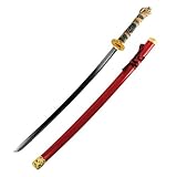 Ace Martial Arts Supply 40" Red Katana with Opened Mouth Dragon Handle