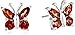Amazon Essentials Sterling Silver Gemstone Butterfly Stud Earrings, (previously Amazon Collection)