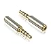 Gold Plated 3.5mm Male to 2.5mm Female Headphone Audio Adapter Jack Stereo or Mono for Apple iPhone 3GS 4G 4S 5 Samsung Galaxy S3 S4 Galaxy Note 2 iPad 2 3 4 iPad Mini (2 Pack)