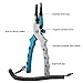 COM4SPORT Aluminum Alloy Fishing Pliers Resistant Saltwater Fishing Line Braid Cutter Split Ring Pliers Fish Hook Remover Pliers with Nylon Sheath and Retractable Lanyard (Blue-sliver)