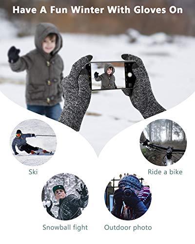 BYMORE Winter Gloves for Woman and Men Touch Screen Elastic Knit Gloves Anti-Slip