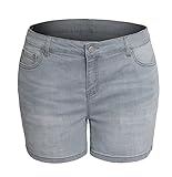 Women's Plus Size Stretch Shaping Butt Lift Stitching Jean Denim Shorts