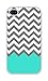 BlastCase Chevron Pattern Turquoise Grey White Plastic for iPhone 4 4s case