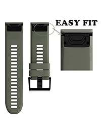 ANCOOL Compatible Garmin Fenix 5 Band Easy Fit 22mm Width Soft Silicone Watch Strap Replacement for Garmin Fenix 5 Fenix 5 Plus Forerunner 935 Approach S60 Quatix 5