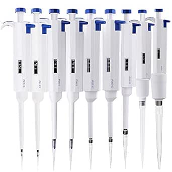 Four E's Scientific Adjustable Volume Pipettes Sets, 0.1-2.5uL, 0.5
