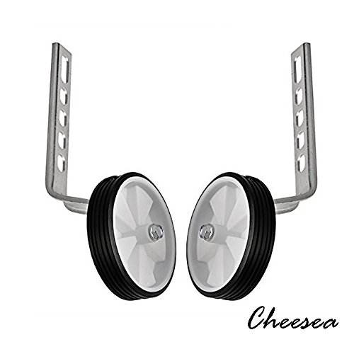 Cheesea 2pcs Stainless Steel 10" - 20" Universal Kids Training Wheels Stabiliser, Silver
