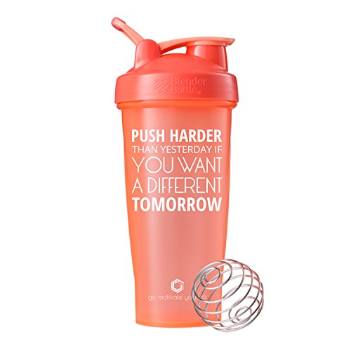 Push Harder Blender Bottle Shaker Cup, 28oz Classic Blender Bottles (Coral - 28oz) Push Harder Blender Bottle Shaker Cup, 28oz Classic Blender Bottles (Coral - 28oz)