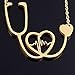 SXNK7 Stainless Steel Nurse Doctor Medical Stethoscope Bijoux Heartbeat Necklace Chain