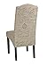 Cortesi Home Miller Dining Chair in Beige Script Fabric (Set of 2), Beige
