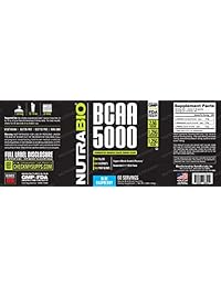 NutraBio BCAA 5000 Polvo - 60 Servilletas (frambuesa azul)