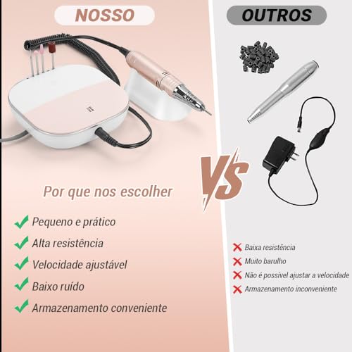 Kit Unhas, Lixadeira Eletrica para Unhas, Lixa Eletrica para Unhas, Lixadeira de Unha