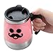 LEADNOVO Self Stirring Stainless Steel Mug 450ml/15.2oz Pink