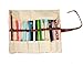 iSuperb? Cute Stationary Bag 4PCS Differently-colored Pouches Canvas Roll-up Pencil Bag Case Cosmetics Bag Pouch for Students Girls Boys (4 PCS Cartoon Roll-up Pencil Bag)